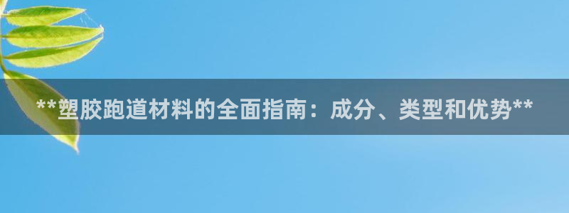 谈球吧的聊天软件叫什么名字：**塑胶跑道材料的全面指南：成分、类型和优势**